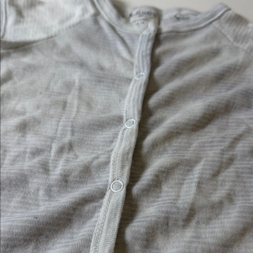 Ralph Lauren Light Gray Baby Short-Sleeve One-Piece